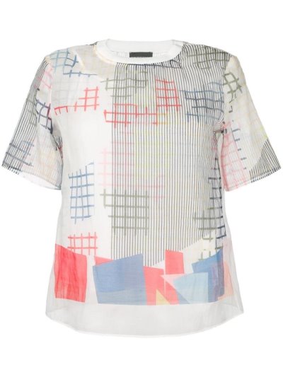 Armani Emporio Sheer Graphic Print Bomberjacke Damen Weiß | BKP4KR9L