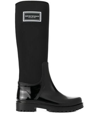 Armani Emporio Side Logo Stiefel Damen Schwarz | SLOI553O