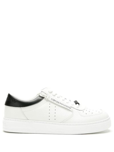 Armani Emporio Side Zip Detail Sneakers Herren Weiß Schwarz | H82BDPHU