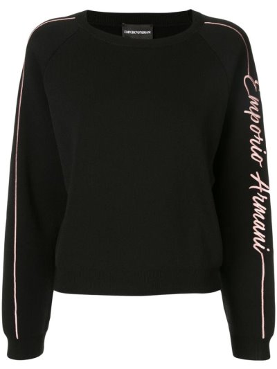 Armani Emporio Signature Logo Sweatshirts Damen Schwarz | 21XGXMUV