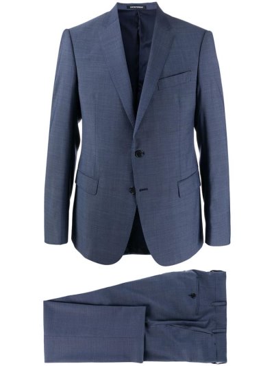 Armani Emporio Single Breasted Two Piece Anzüge Herren Blau | CFHFJ66G