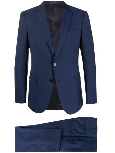 Armani Emporio Single Breasted Two Piece Anzüge Herren Blau | HK3AVD2I