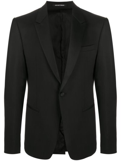 Armani Emporio Single Breasted Wool Suit Jacke Herren Schwarz | NEU0GEJI