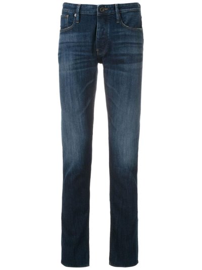 Armani Emporio Slim Faded Jeans Herren Blau | PE0XMXXY