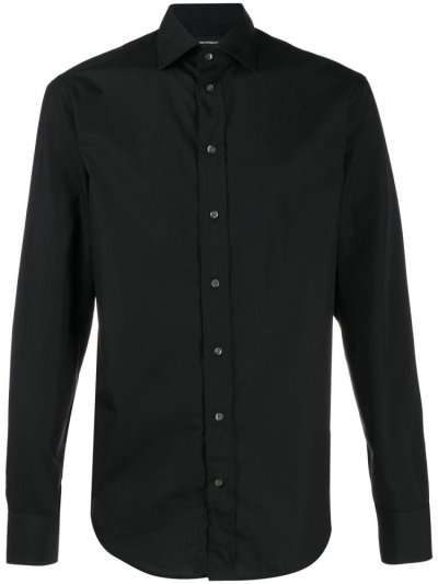 Armani Emporio Slim Fit Hemd Herren Schwarz | ZU02HD7N