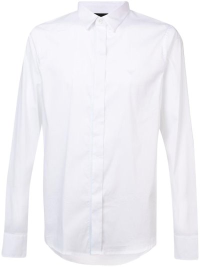 Armani Emporio Slim Fit Klassische Hemd Herren Weiß | 79DTSBTV