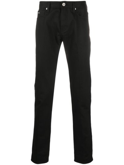 Armani Emporio Slim Fit Mid Rise Jeans Herren Schwarz | I4FS7U4K