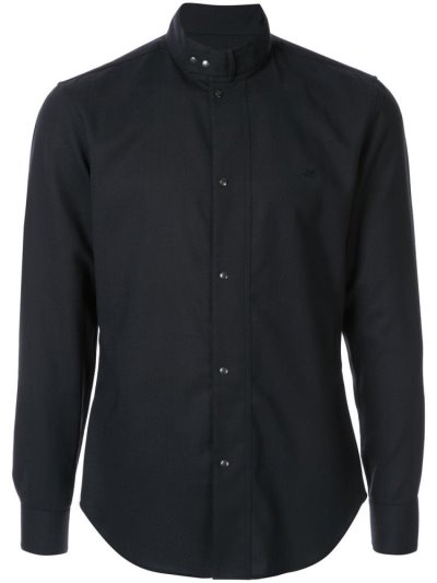 Armani Emporio Slim Fit Mock Neck Hemd Herren Blau | T9VB4619