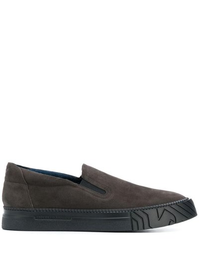 Armani Emporio Slip On Sneakers Herren Grau | YMWYXIYK