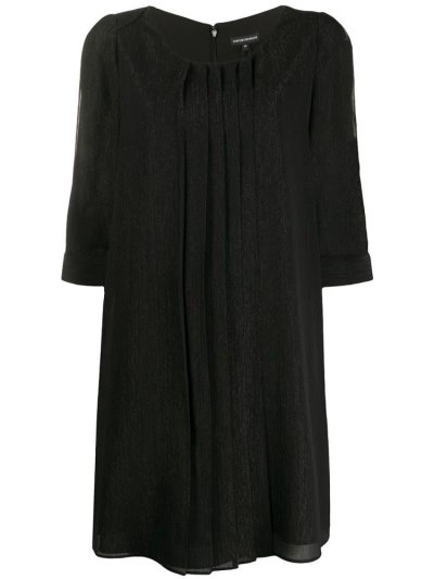 Armani Emporio Slit Sleeve Shift Kleider Kleider Damen Schwarz | OIS9YU0Q