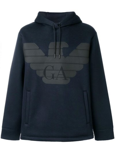 Armani Emporio Slouchy Logo Hoodie Herren Blau | A1PZZO95