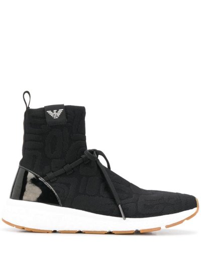 Armani Emporio Sock Liner Sneakers Damen Schwarz | BKU5PAS2