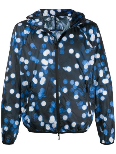 Armani Emporio Spotted Mit Kapuze Jacke Herren Blau | 9EJ38RP6