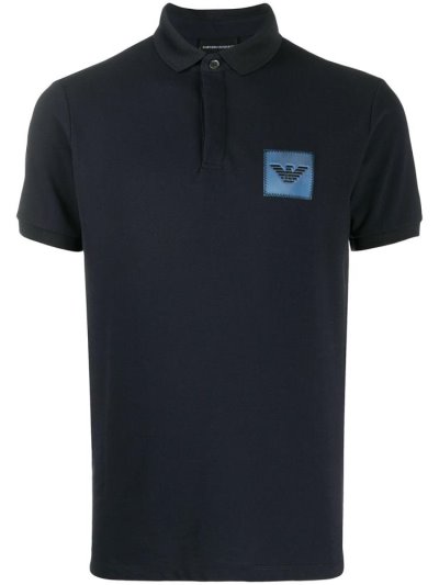 Armani Emporio Stitched Logo Polo Hemd Herren Blau | JMQFE8LO