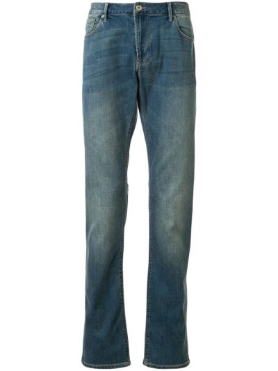 Armani Emporio Stonewashed Slim Fit Jeans Herren Blau | EN4Z3IHW