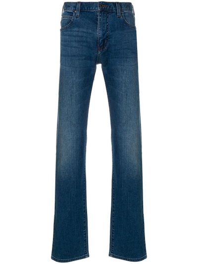 Armani Emporio Stonewashed Straight Leg Jeans Herren Blau | 662LAXGM