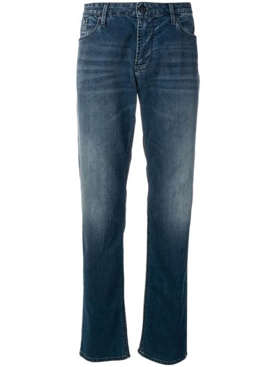 Armani Emporio Straight Cut Jeans Herren Blau | 2QD62I9M
