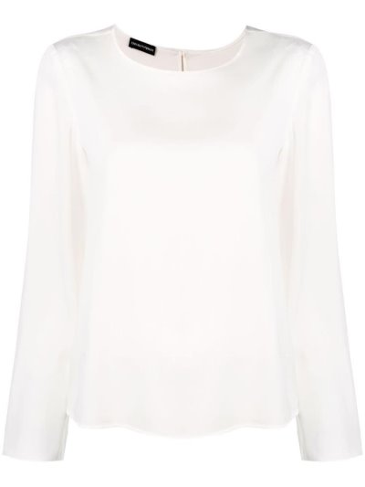 Armani Emporio Straight Fit Bluse Damen Weiß | YF09LNDD