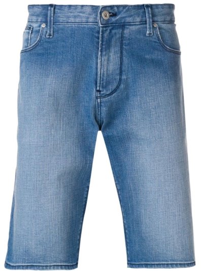 Armani Emporio Straight Leg Denim Kurze Hose Herren Blau | 3YG9YZRJ
