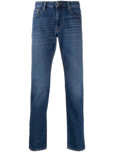 Armani Emporio Straight Leg Jeans Herren Blau | N2KTQHGN