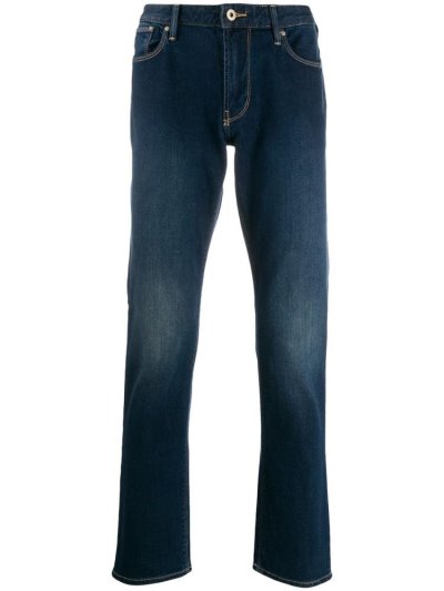 Armani Emporio Straight Leg Jeans Herren Blau | PX5LD02W