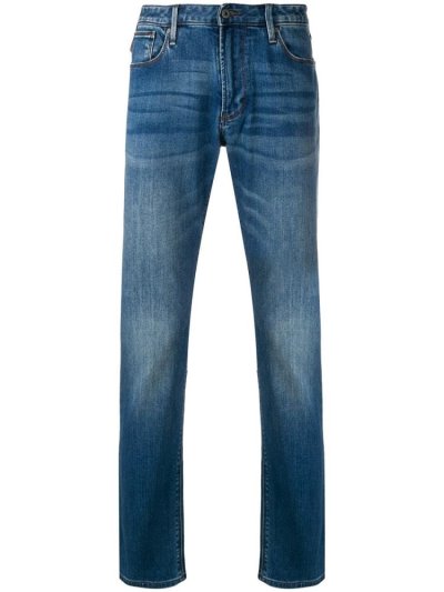 Armani Emporio Straight Leg Jeans Herren Blau | V9IO0TV4