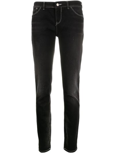 Armani Emporio Stretch Fit Low Taille Jeans Damen Schwarz | Y0NN9GKM
