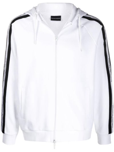 Armani Emporio Stripe Detail Hoodie Herren Weiß | 99NQK32Q