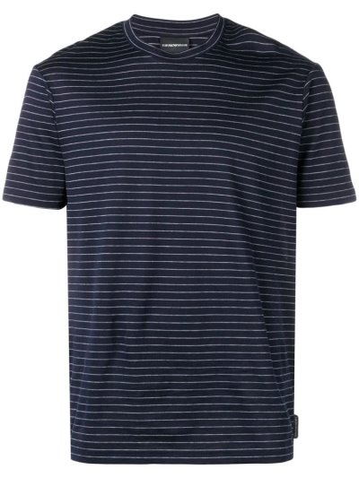 Armani Emporio Striped Bomberjacke Herren Blau | XCXJJ7IQ