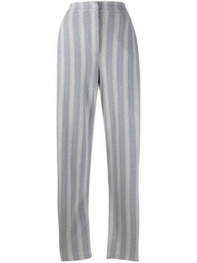 Armani Emporio Striped Herringbone Hose Damen Grau Blau | DHZ0LP2M