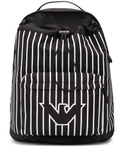 Armani Emporio Striped Logo Print Rucksäcke Herren Schwarz | 6SONCD3Q