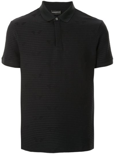 Armani Emporio Striped Polo Hemd Herren Schwarz | HG6FO408