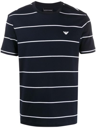 Armani Emporio Striped Print Bomberjacke Herren Blau | TI9Z7X8J