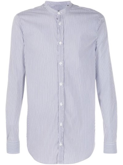Armani Emporio Striped Print Hemd Herren Blau Weiß | 3P7642DM