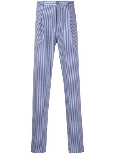 Armani Emporio Striped Straight Leg Hose Herren Blau | WTLERFCI