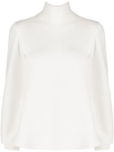 Armani Emporio Striped Turtleneck Jumper Damen Weiß | 9ZM97E12