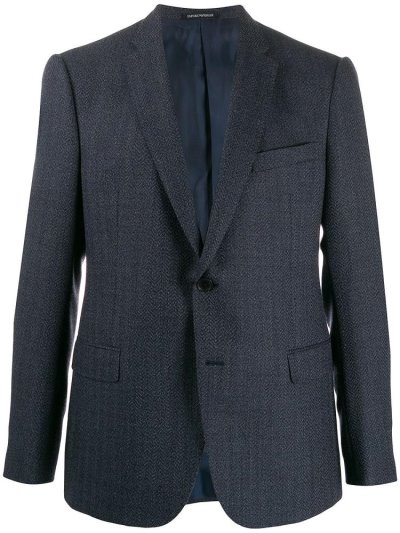Armani Emporio Tailored Herringbone Blazer Herren Blau | XEJEFROS
