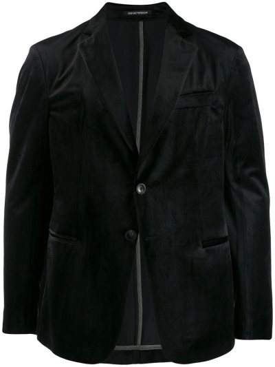 Armani Emporio Tailored Velvet Blazer Herren Schwarz | IUMTMW5R