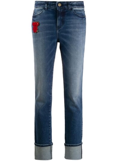 Armani Emporio Teddybear Patch Jeans Damen Blau | NF42VZR1