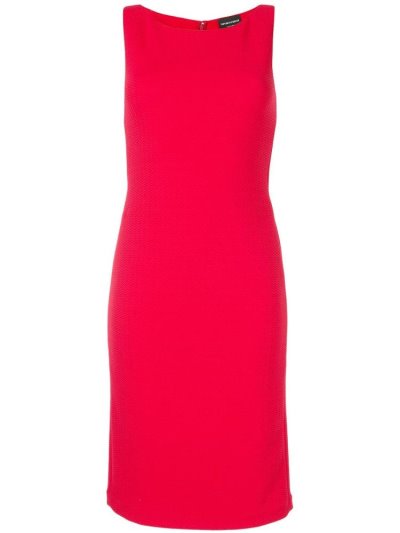 Armani Emporio Textured Fitted Kleider Damen Rot | KV17G8RG