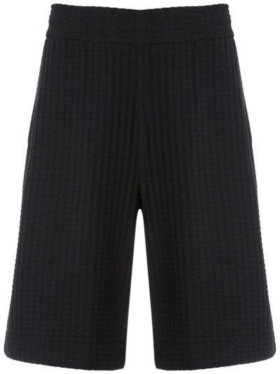 Armani Emporio Textured Knit Kurze Hose Herren Blau | QTC8J8W3
