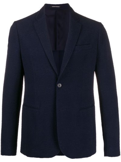 Armani Emporio Textured Single Breasted Blazer Herren Blau | RA068ELZ