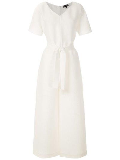 Armani Emporio Tie Taille Poplin Kleider Damen Weiß | KDWQU2RX