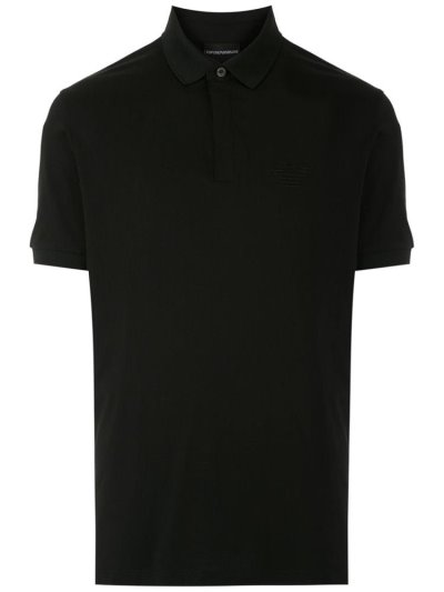 Armani Emporio Tonal Logo Polo Hemd Herren Schwarz | 3SZT6GJ5