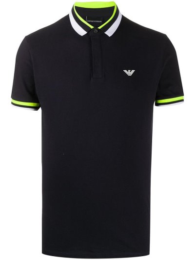Armani Emporio Tri Stripe Polo Hemd Herren Blau | BHDC4KQW