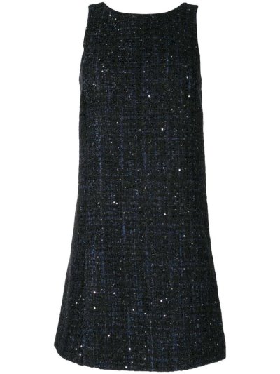 Armani Emporio Tweed Shift Kleider Kleider Damen Blau | CJLQ6AP6