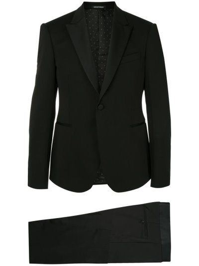Armani Emporio Two Piece Dinner Anzüge Herren Schwarz | K2UJKR9R