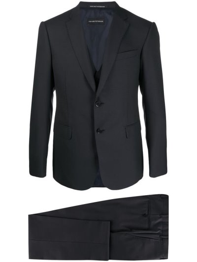 Armani Emporio Two Piece Textured Anzüge Herren Blau | 9QHV1ON7