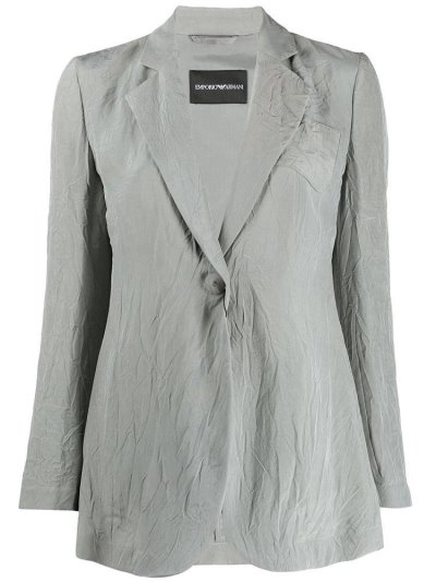 Armani Emporio Wrinkle Effect Blazer Damen Grau | HTL03UVK