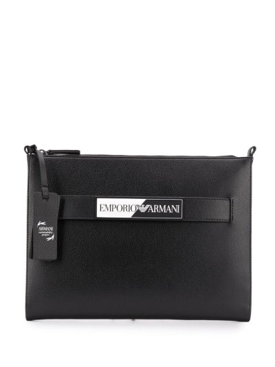 Armani Emporio Wrist Riemen Clutch Tasche Herren Schwarz | M7DVDSTJ